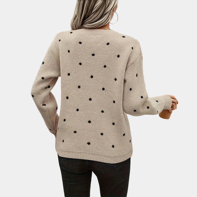 Darielle | Pull en Tricot à Pois Sophistiqué
