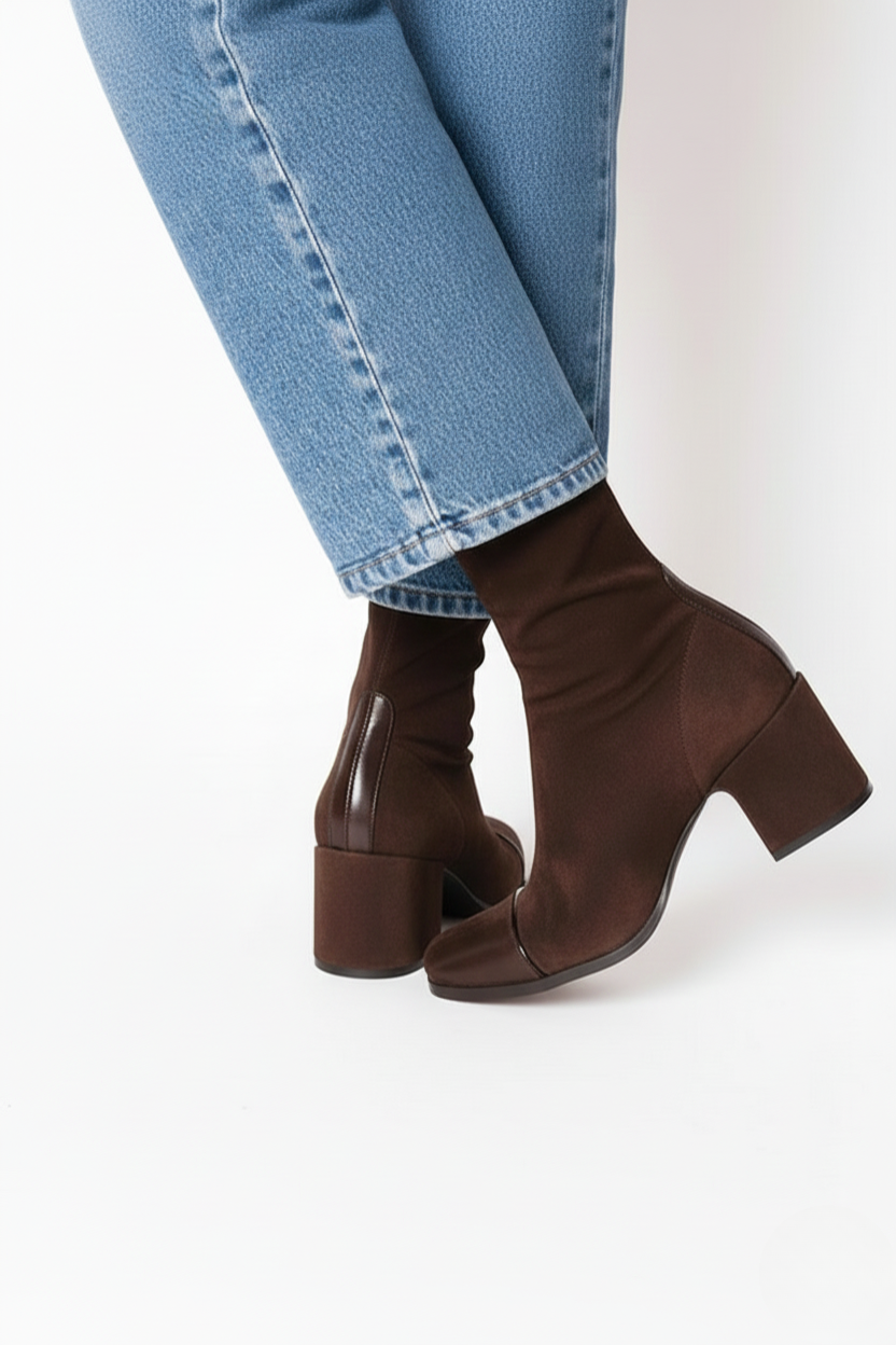 Victoria | Bottes à talons avec bout carré