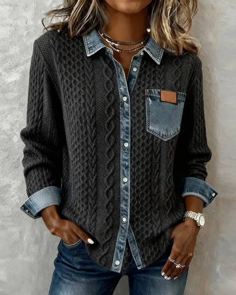 Simone | Chemise En Patchwork Denim