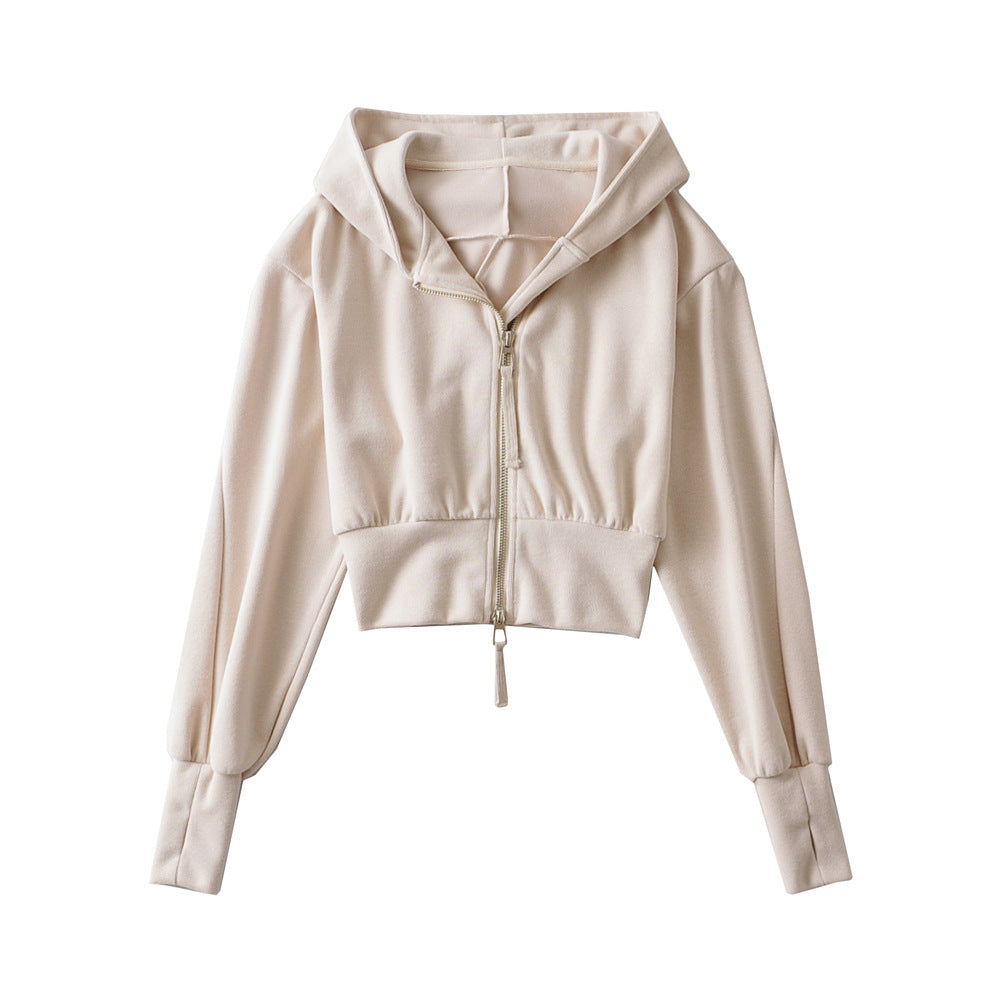 RESLEY™ - Chic Cropped Hooded Zipper Workout Jacket
