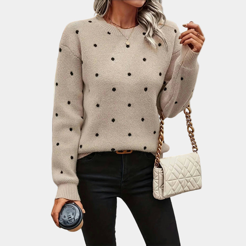 Darielle | Pull en Tricot à Pois Sophistiqué
