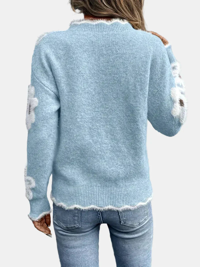 Charlotte | Pull Floral V-Neck Intemporel