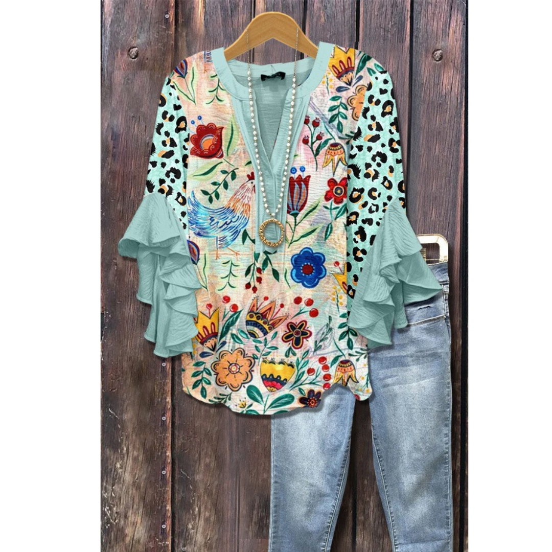 AMARRI™ - Classy Mixed Floral Vintage Blouse