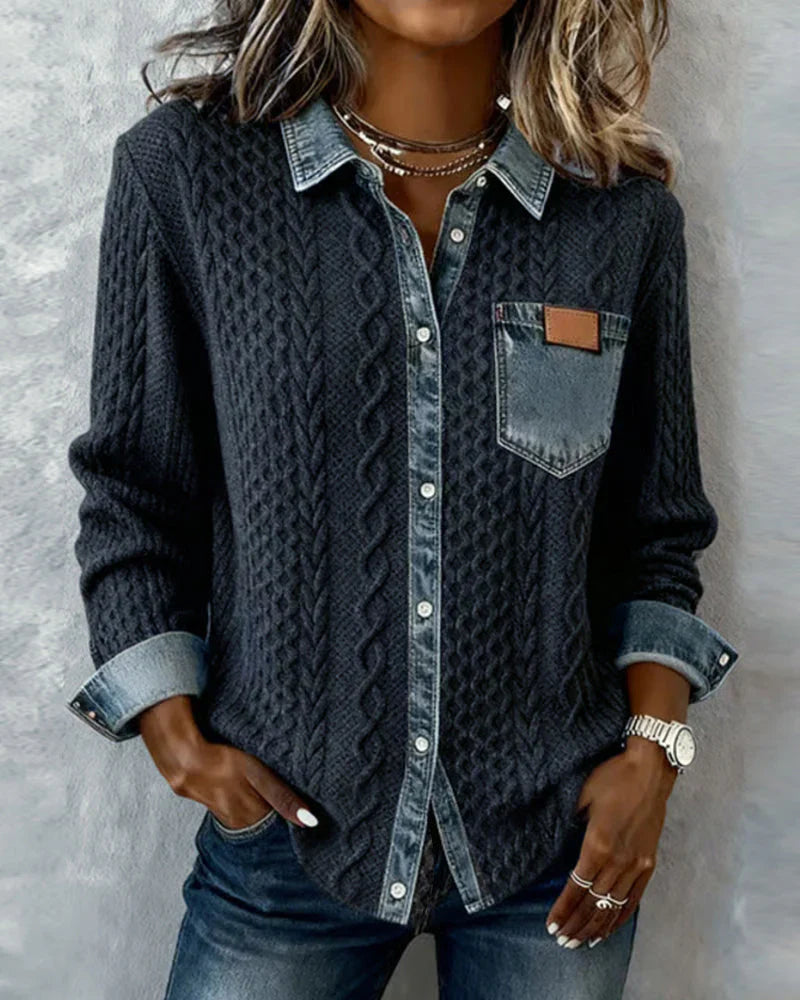 Simone | Chemise En Patchwork Denim