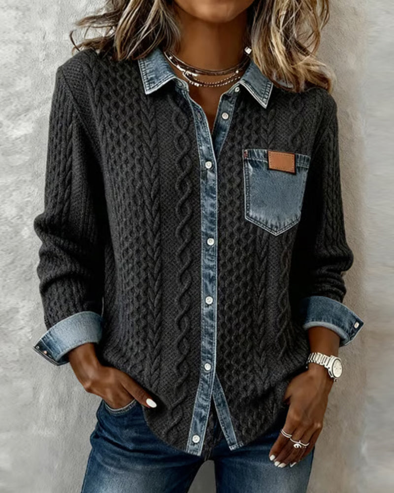 Louise | Chemise en Denim Patchwork
