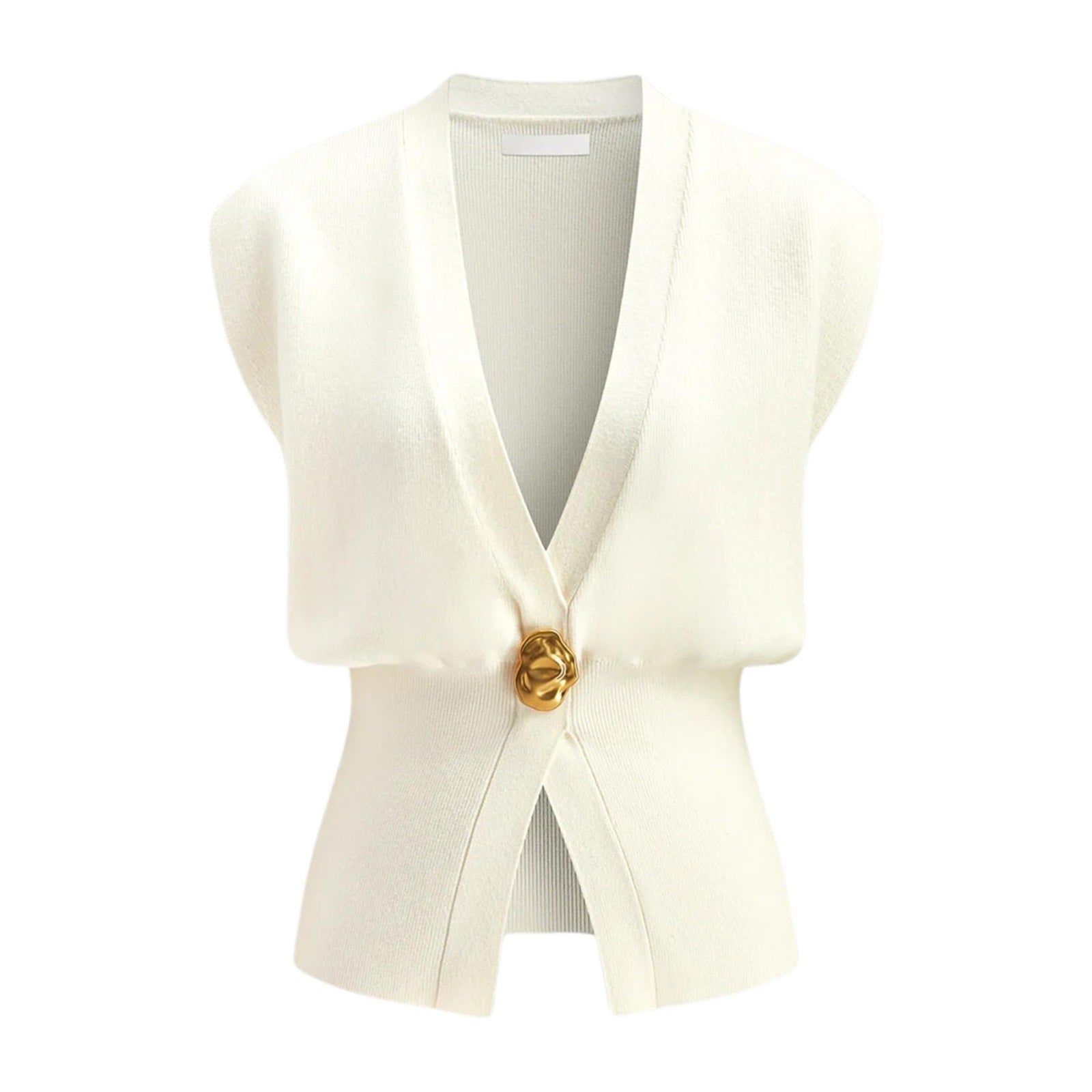 DAISY™ – Elegant V-Neck Button-Front Vest Top