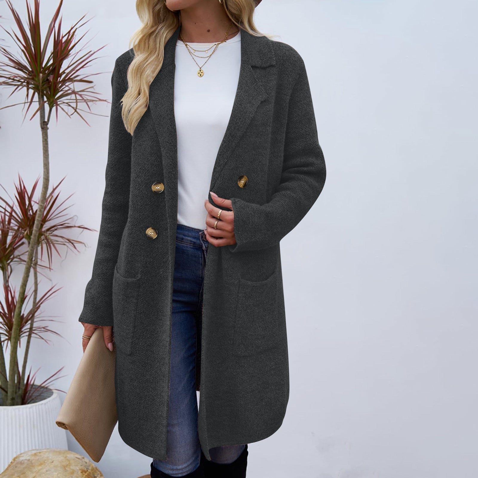 ZAHEKA™ - Casual Long Sleeve Mid Length Coat