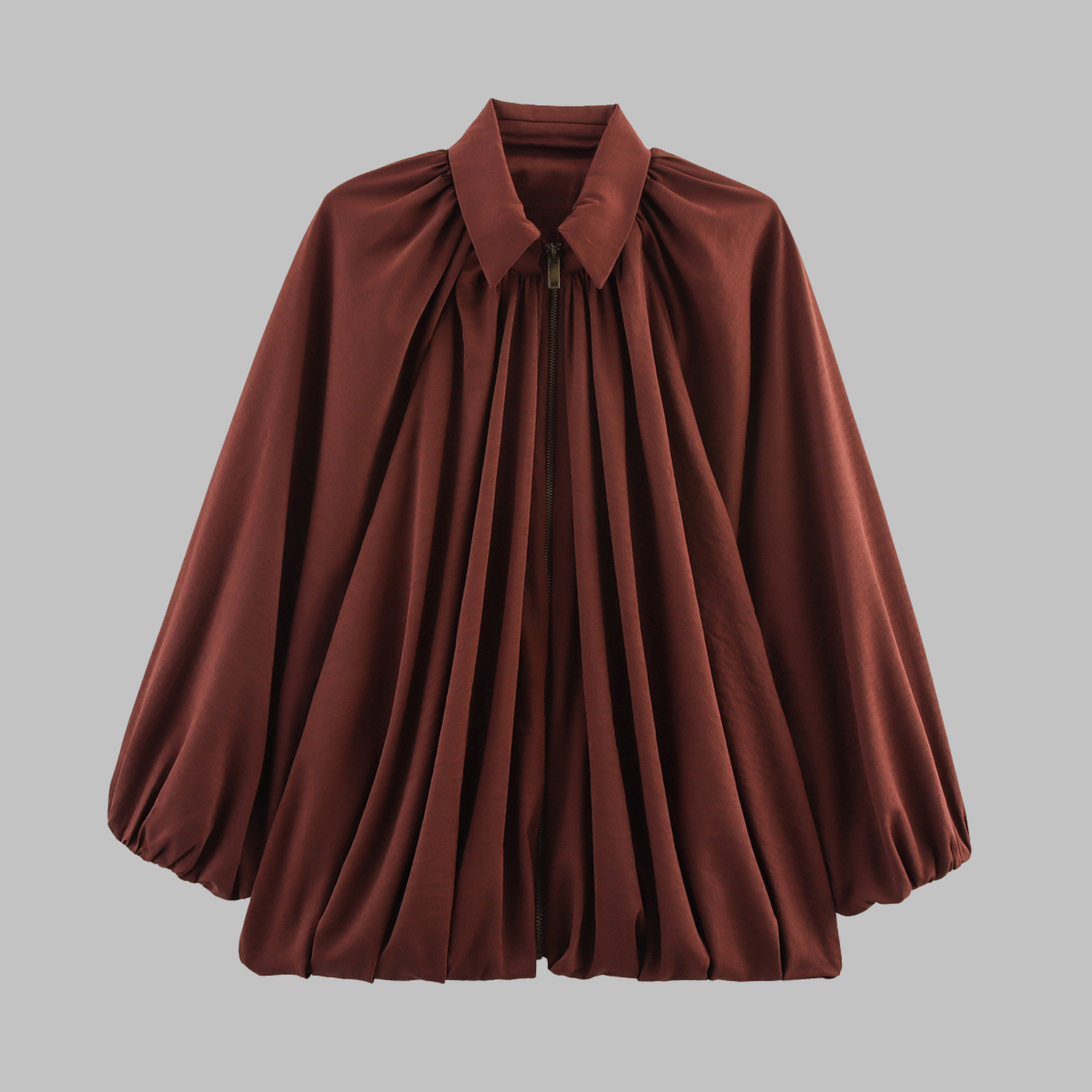 CHARLIZE™ - Vintage Oversized Puffed Batwing Sleeve Bomber Jacket